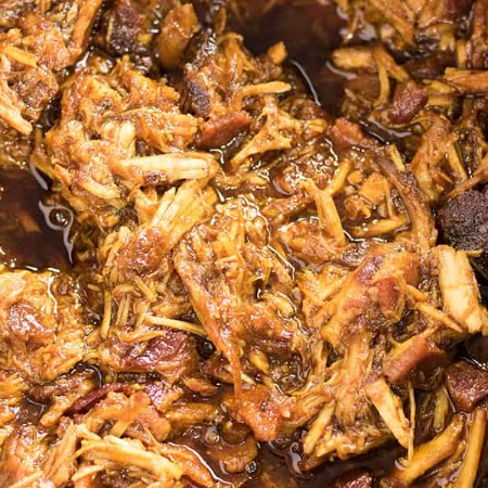 Crockpot Bourbon Bacon Pulled Pork
